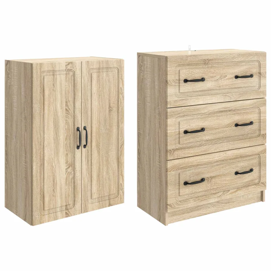 Ensemble de Meubles 2 pcs Chêne Sonoma 66 x 34,5 x 87 cm - 4