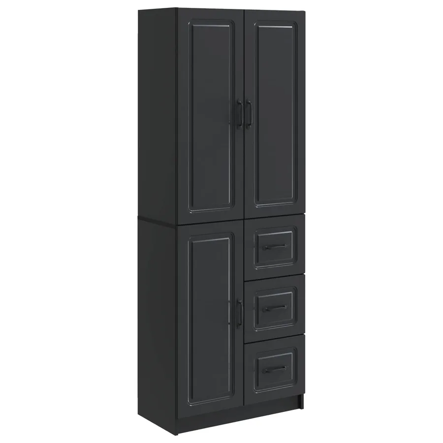 Ensemble de Meubles 2 pcs Noir Bois d'ingénierie - 2