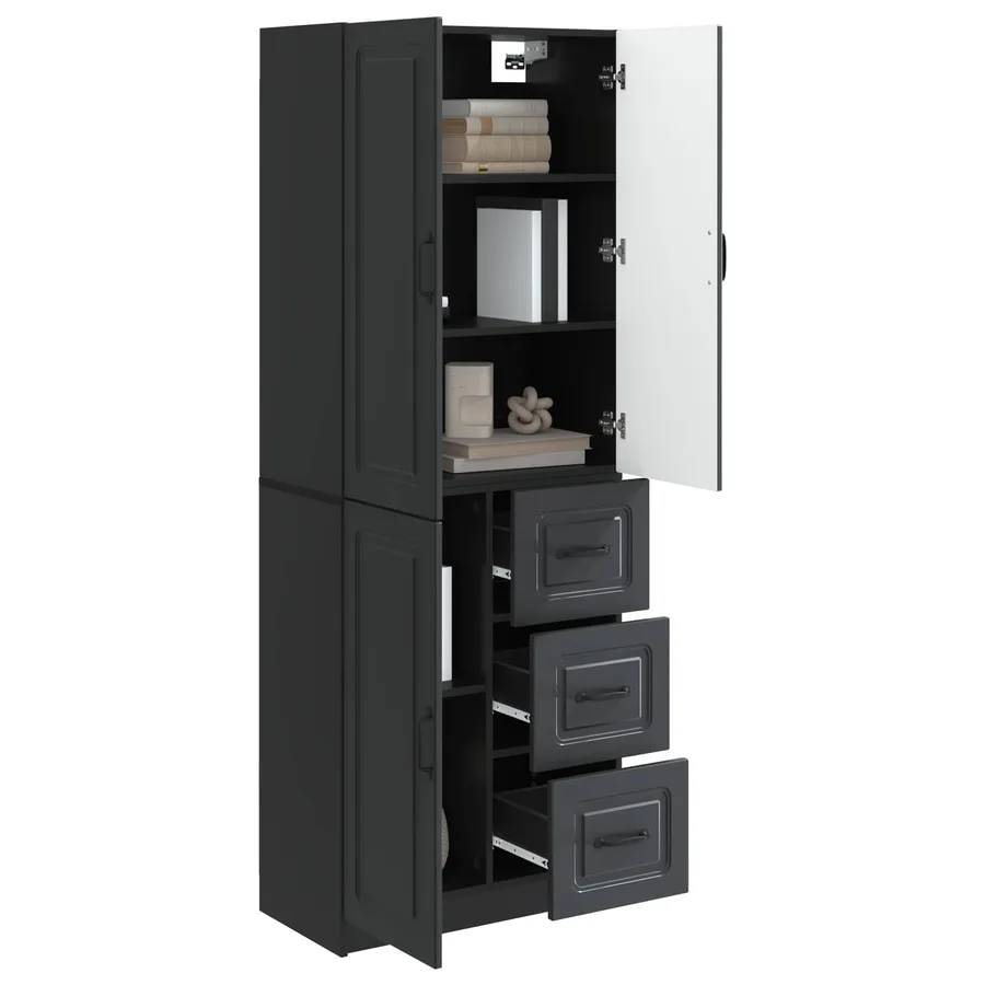 Ensemble de Meubles 2 pcs Noir Bois d'ingénierie - 3