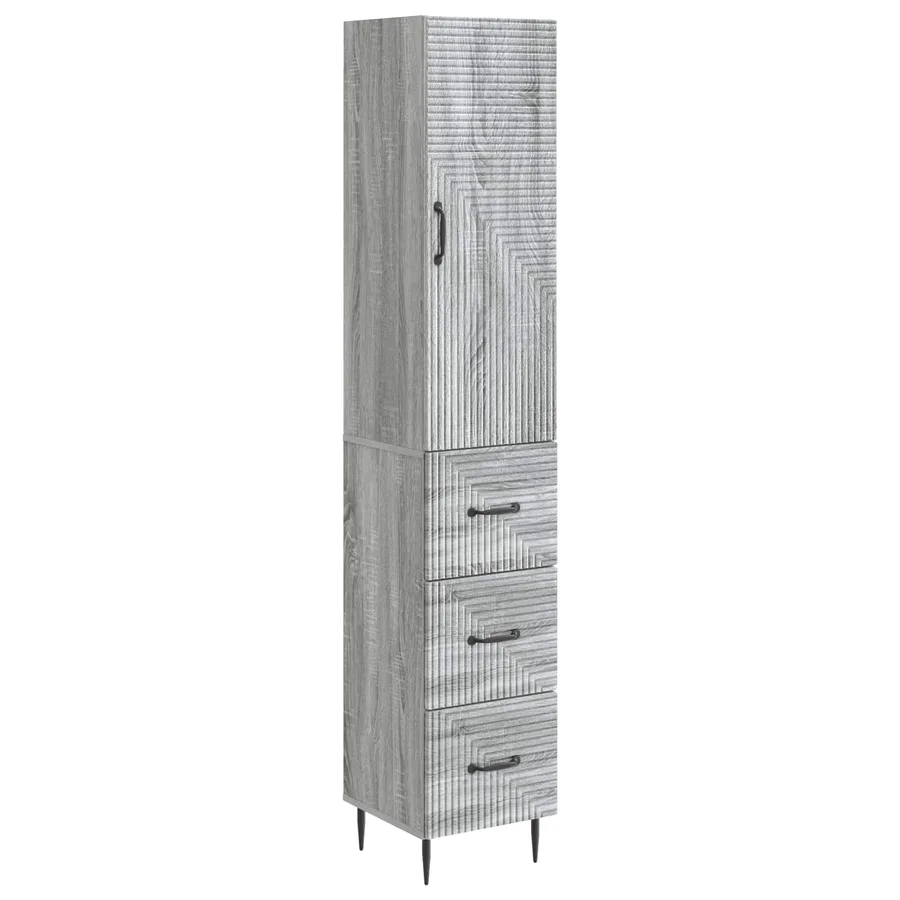 Ensemble de Meubles 2 pcs Sonoma gris 33 x 34,5 x 90 cm - 2