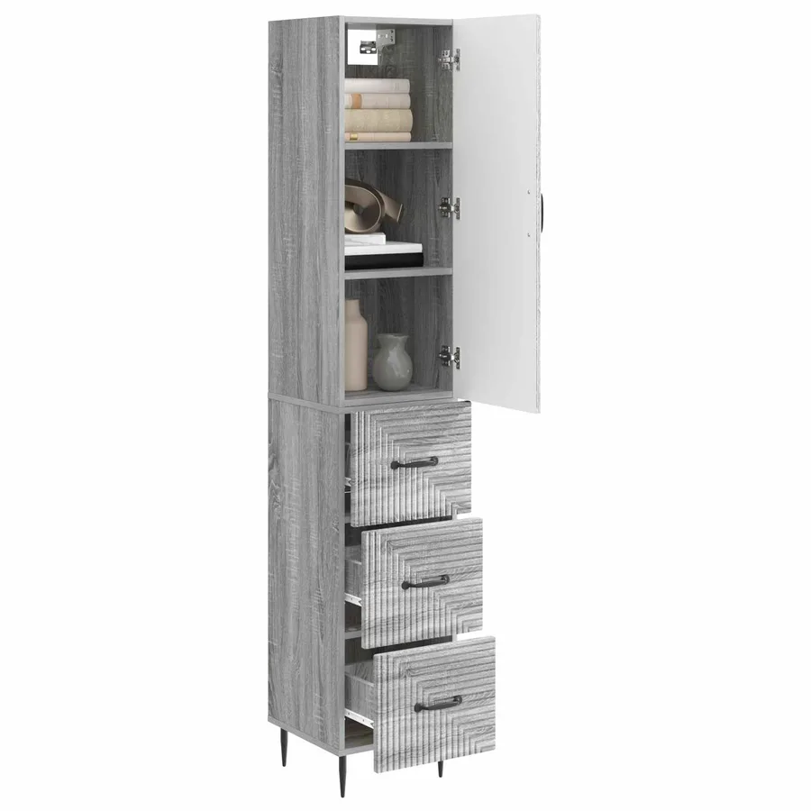 Ensemble de Meubles 2 pcs Sonoma gris 33 x 34,5 x 90 cm - 3