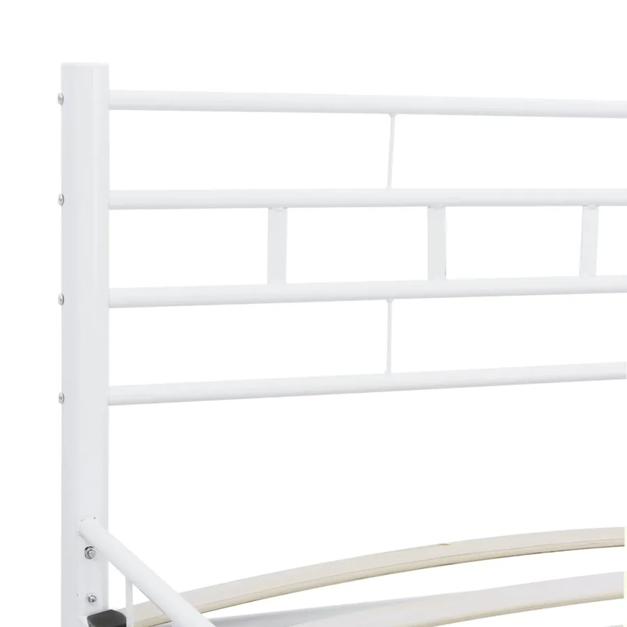 Bed frame without mattress white metal 200x200 cm - 8