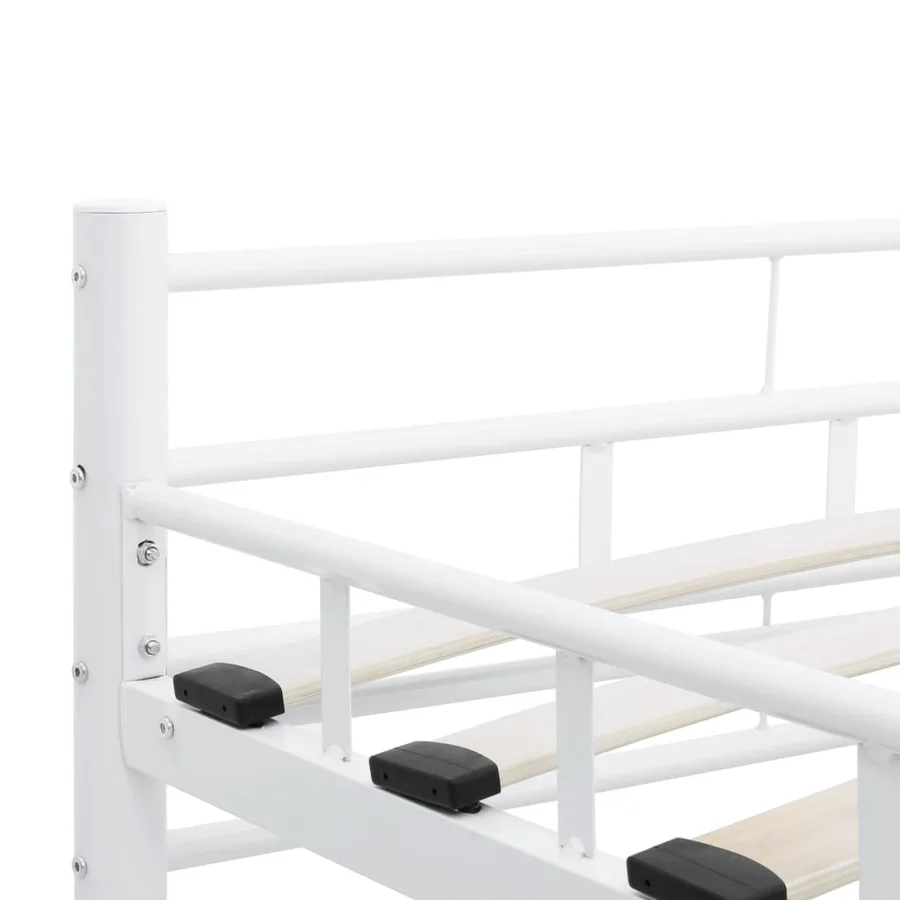 Cadre de lit sans matelas blanc métal 200x200 cm - 9