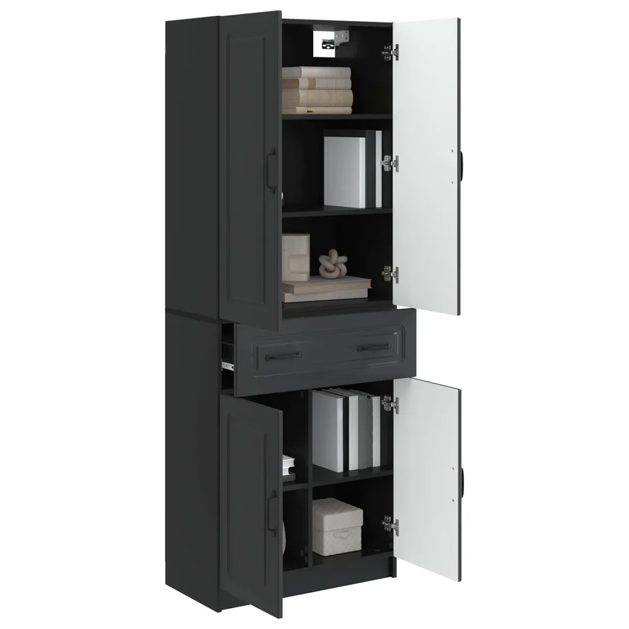 Ensemble de Meubles 2 pcs Noir Bois d'ingénierie - 3