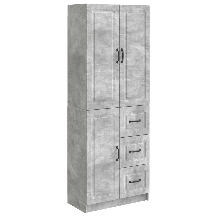 Ensemble de Meubles 2 pcs Gris béton Bois d'ingénierie - 2