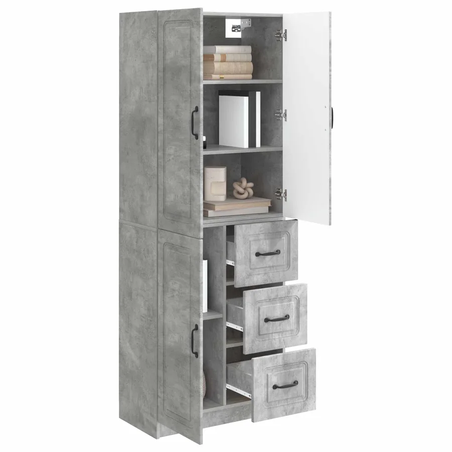 Ensemble de Meubles 2 pcs Gris béton Bois d'ingénierie - 3