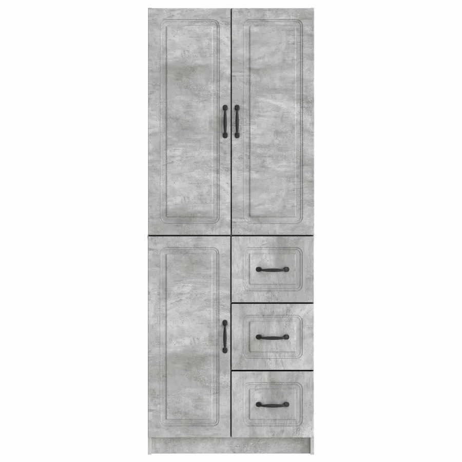 Ensemble de Meubles 2 pcs Gris béton Bois d'ingénierie - 5