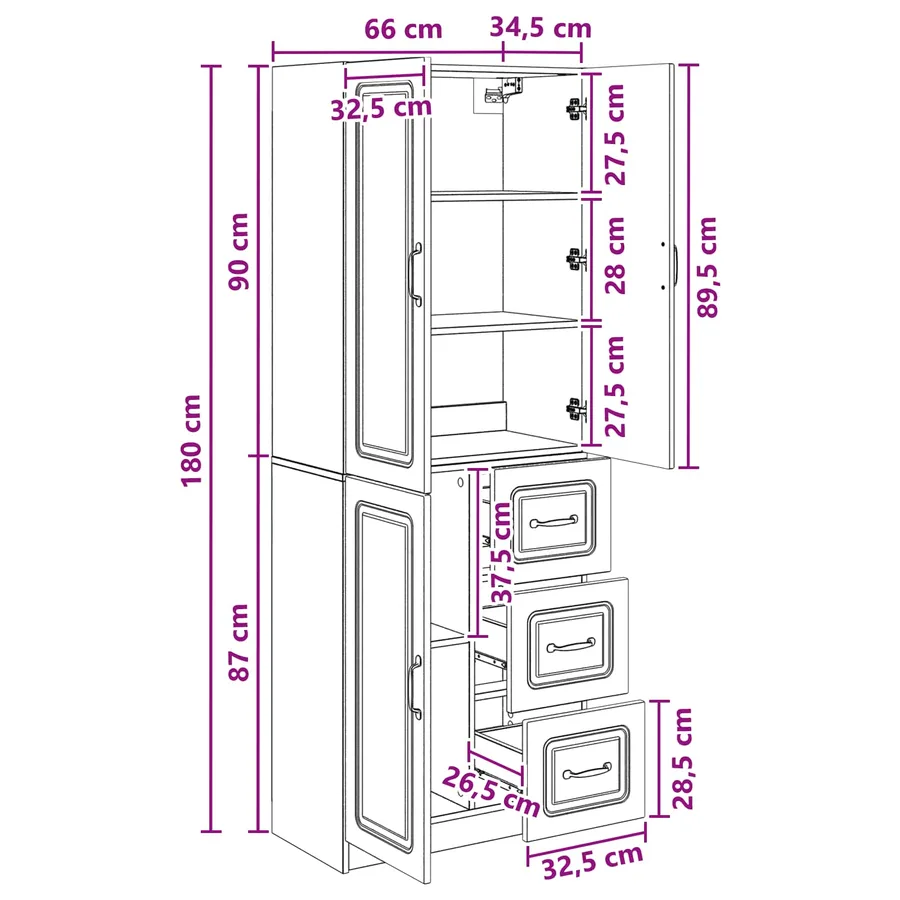 Ensemble de Meubles 2 pcs Gris béton Bois d'ingénierie - 9