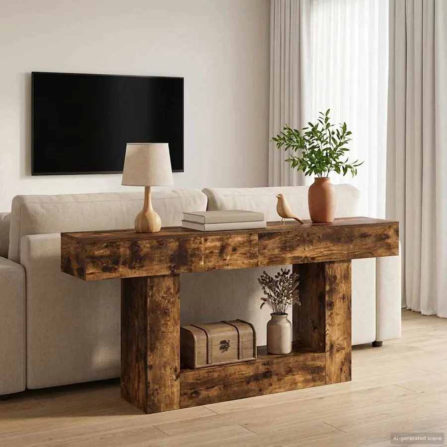Chêne Fumé 160 x 30 x 74 cm - 4