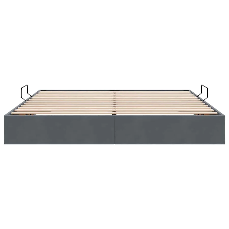 Lit de Rangement avec stockage Gris foncé 180 x 200 cm Velours - 7