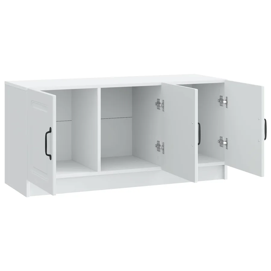 Meuble TV Blanc 99 x 34,5 x 47 cm Bois d'ingénierie - 5