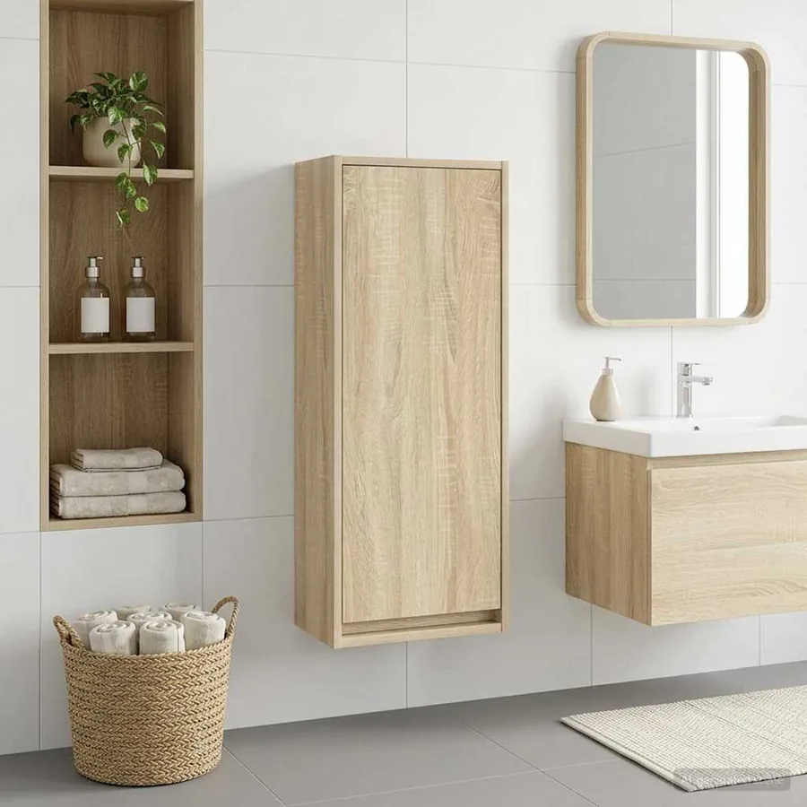 Meuble de lavabo mural Chêne Sonoma 35 x 20 x 81 cm