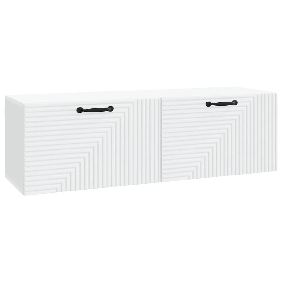Meuble TV mural Blanc 98 x 31 x 30 cm Bois d'ingénierie - 2