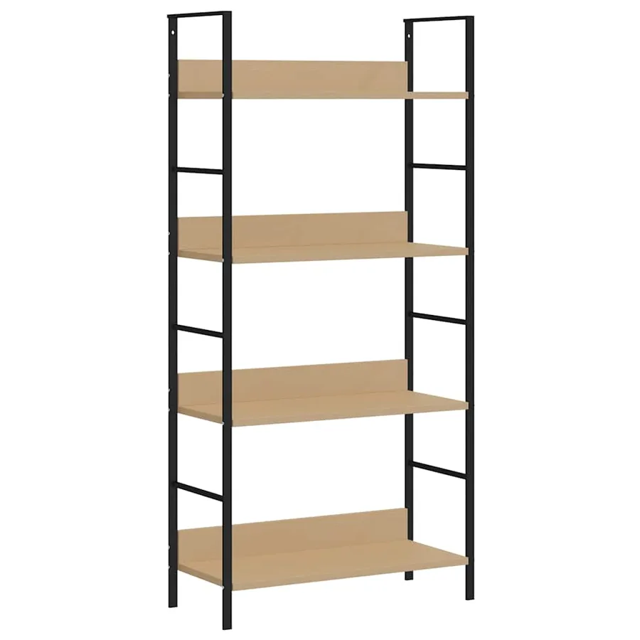 4-tier bookcase oak 60x27.6x124.5 cm engineered wood - 2