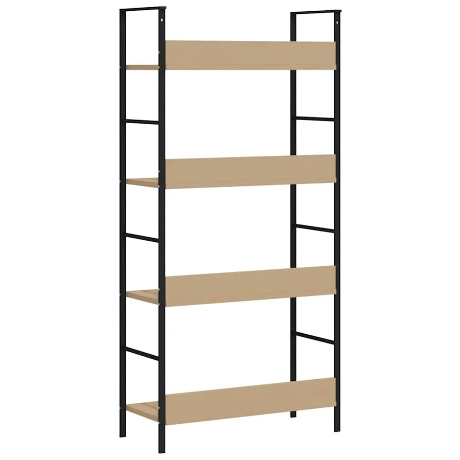 4-tier bookcase oak 60x27.6x124.5 cm engineered wood - 7