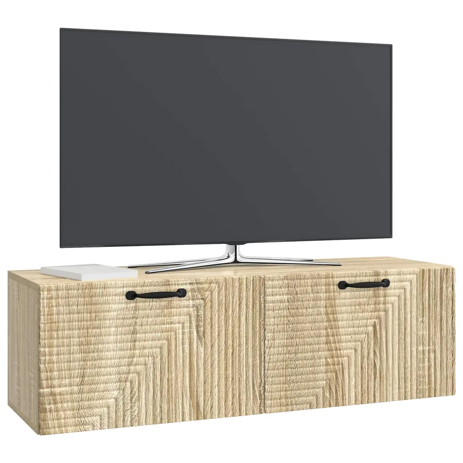 Meuble TV mural Chêne Sonoma 98 x 31 x 30 cm Bois d'ingénierie - 3