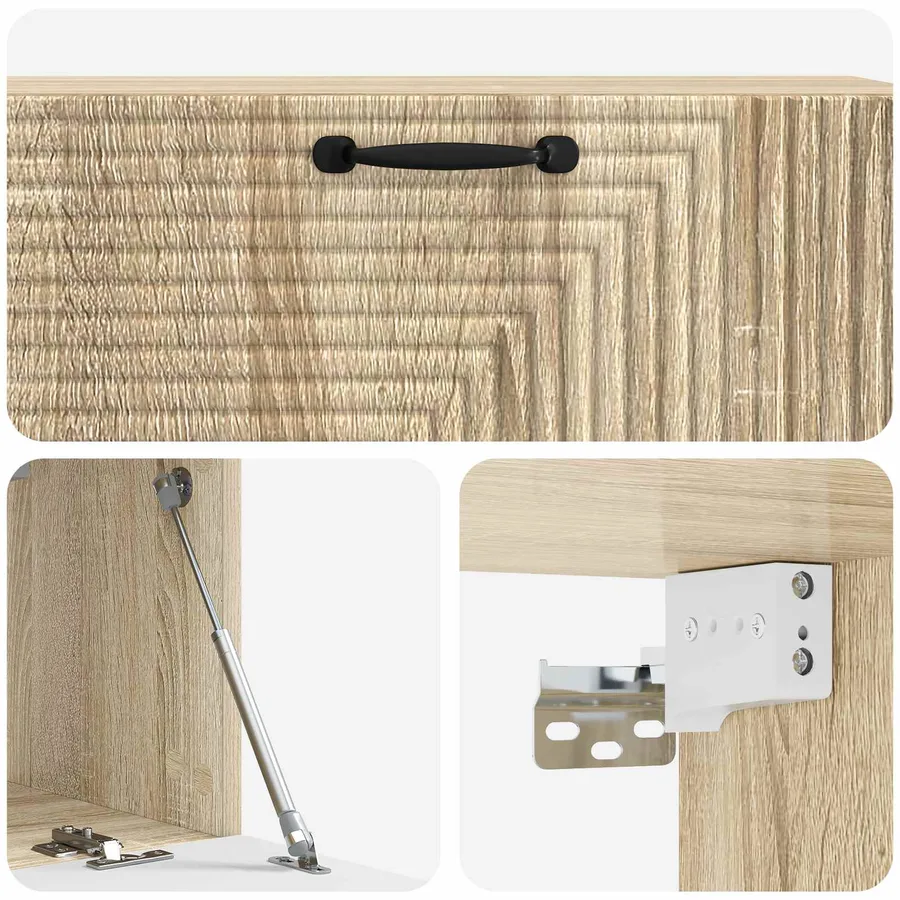 Meuble TV mural Chêne Sonoma 98 x 31 x 30 cm Bois d'ingénierie - 9