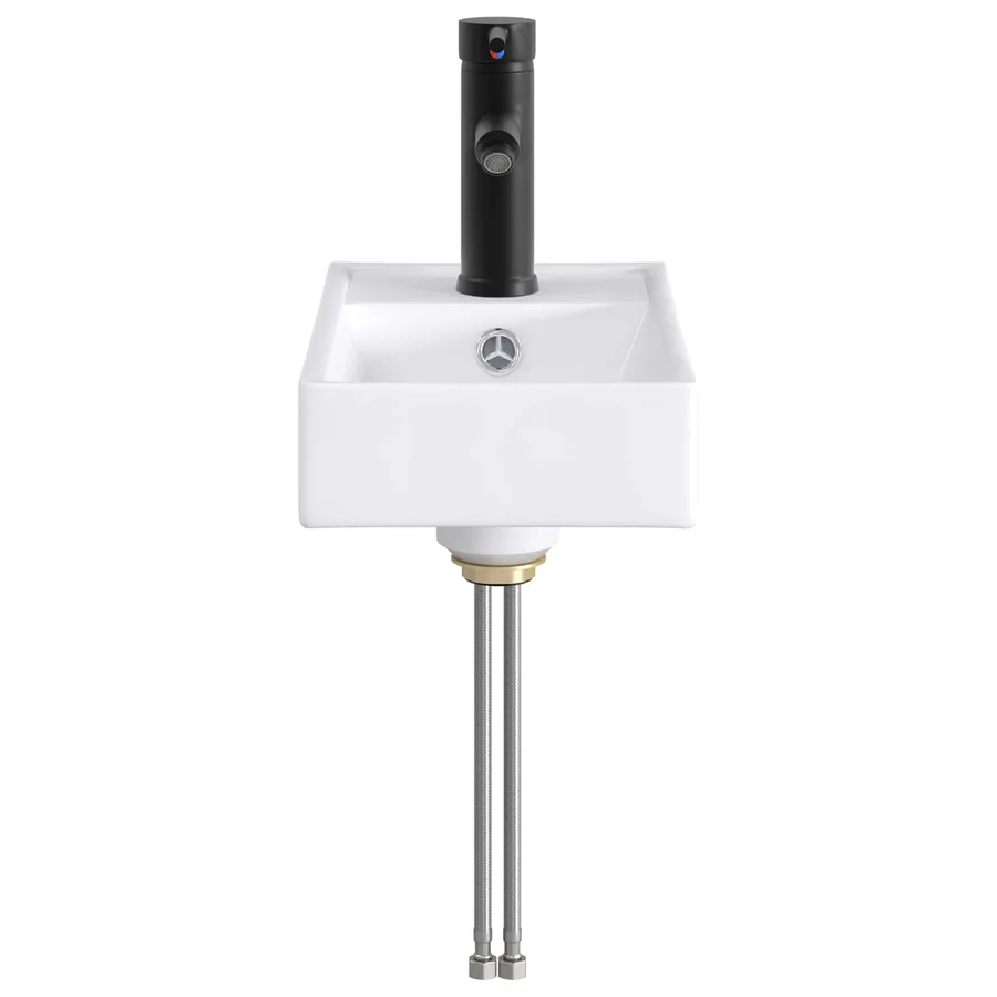 Lavabo de salle de bains Noir Mat 40,5 x 22,5 x 11,5 cm métal - 5