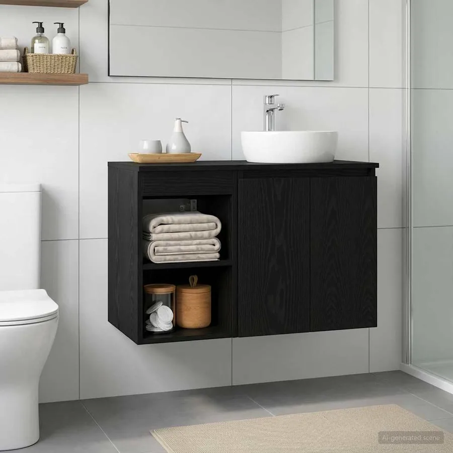 Meuble de Salle de Bain In-between Chêne noir 30 x 41 x 50 cm - 4