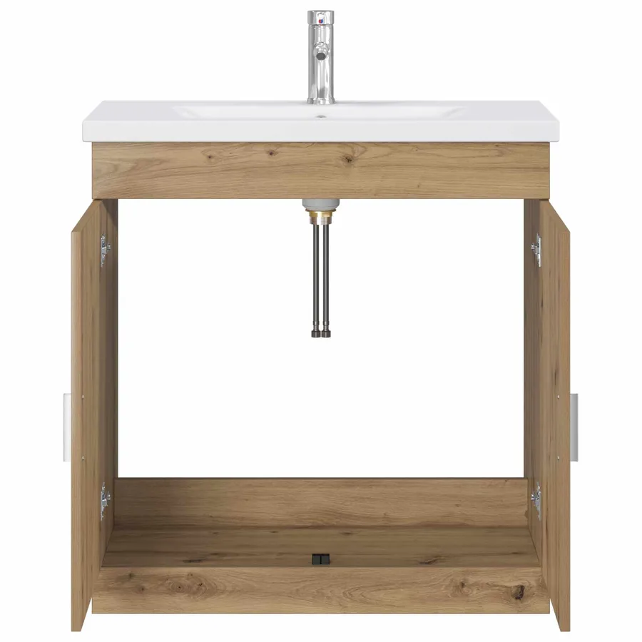 Ensemble de mobilier de salle de bain Chêne artisanal - 3