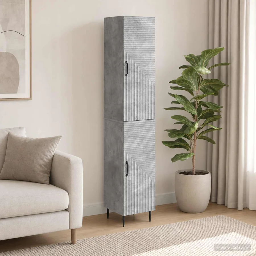 Ensemble de Meubles 2 pcs Gris béton 33 x 34,5 x 89,5 cm