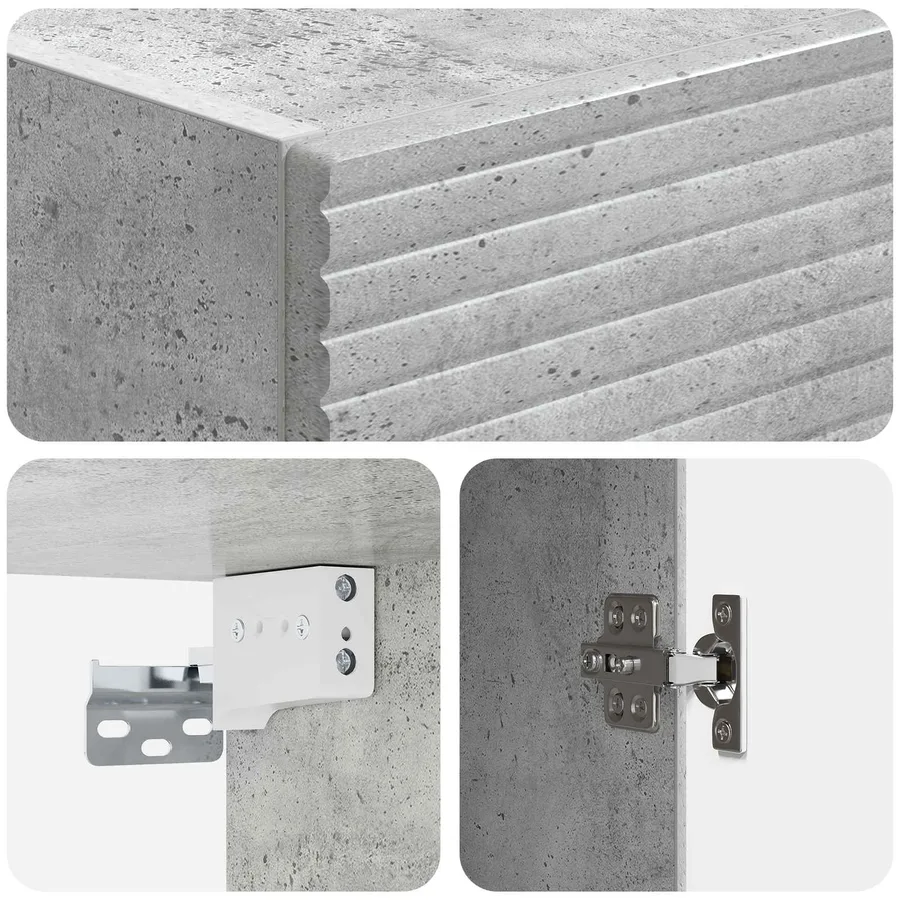 Ensemble de Meubles 2 pcs Gris béton 33 x 34,5 x 89,5 cm - 8