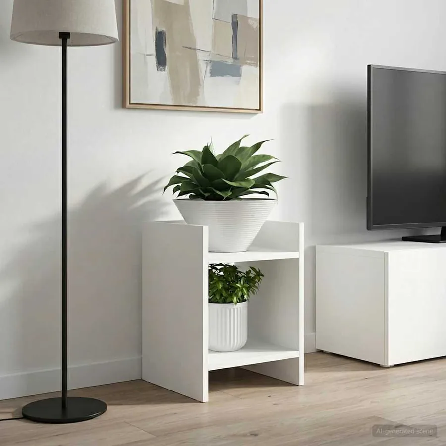 Support de Plante 2 pc Blanc 30 x 30 x 40 cm Bois d’ingénierie