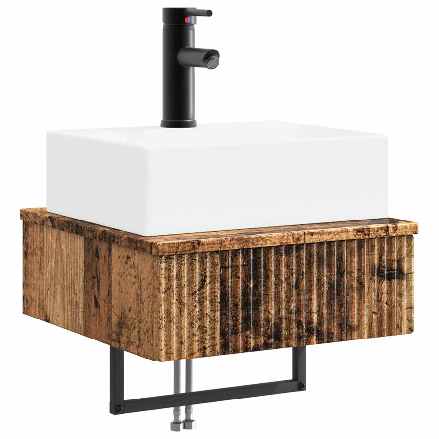 Basin de lavage mural Bois ancien 40 x 41 x 39 cm - 2