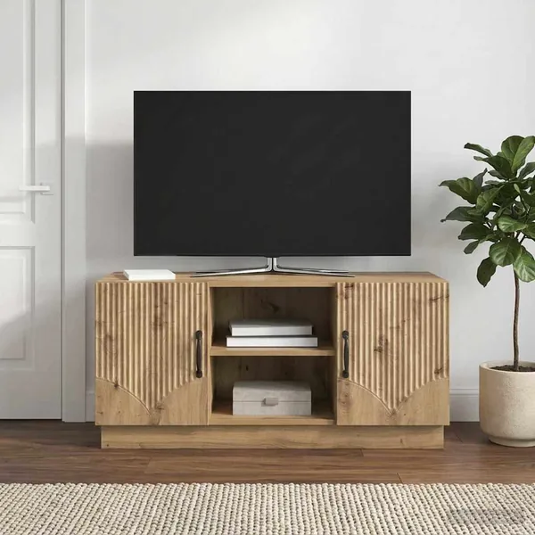 Meuble TV 102 x 34,5 x 47 cm Chêne artisanal Bois d'ingénierie