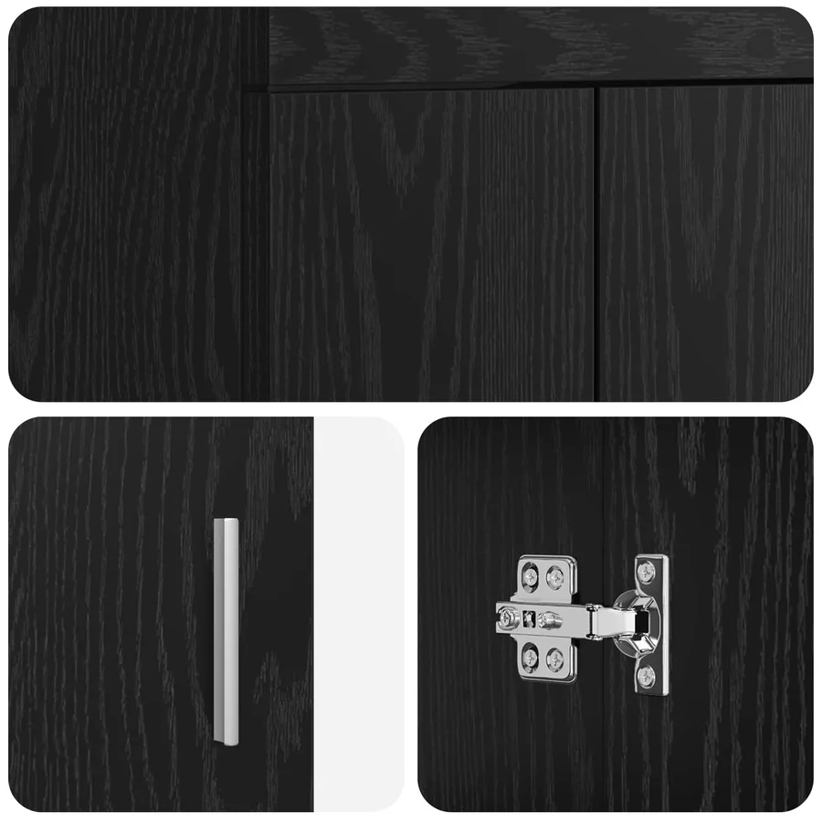 Ensemble de mobilier de salle de bain Chêne noir - 10