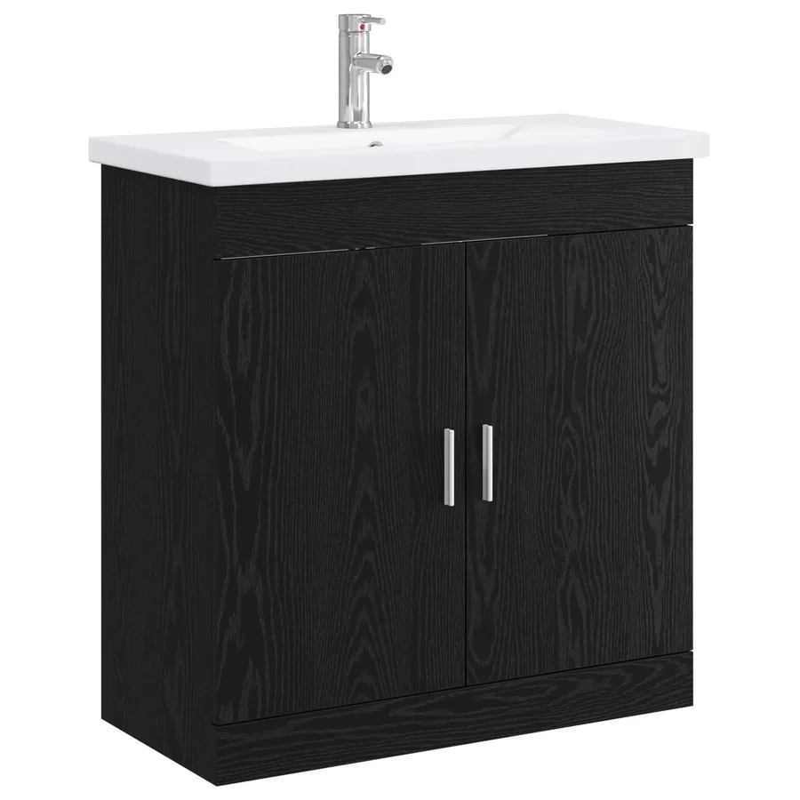 Ensemble de mobilier de salle de bain Chêne noir - 2