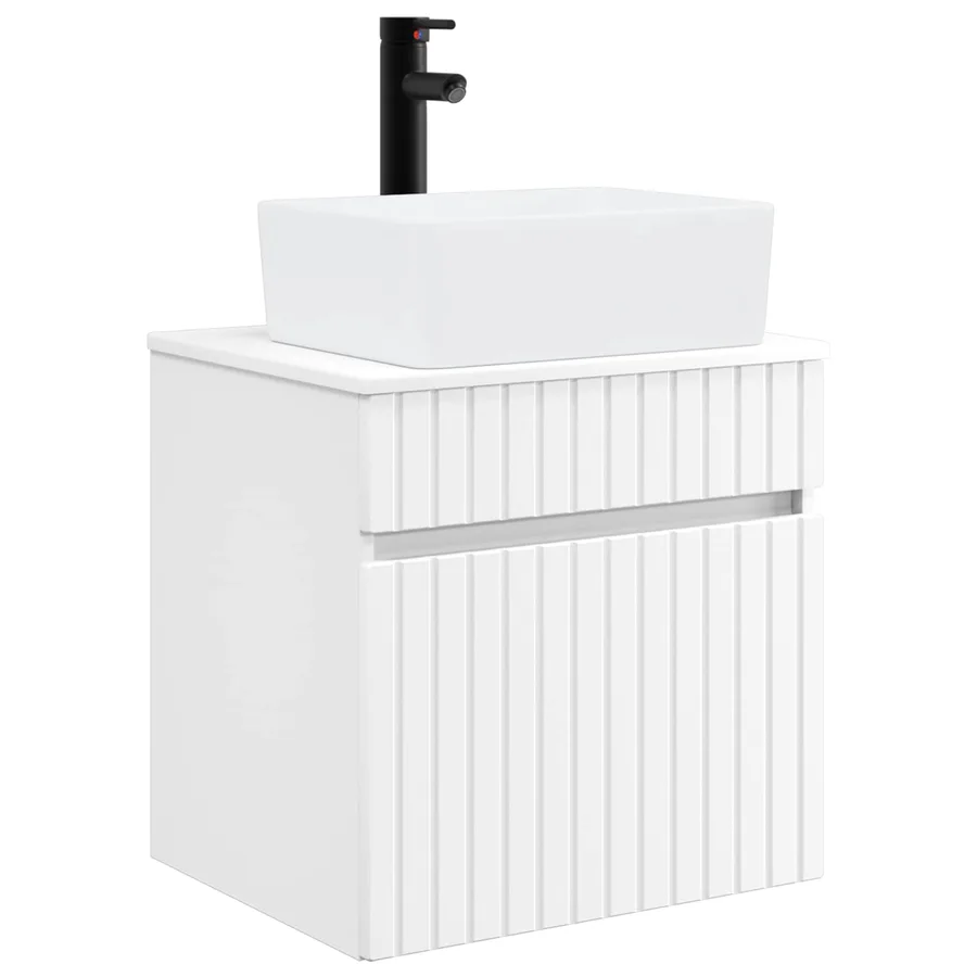 Meuble de lavabo mural Blanc 49 x 41 x 63 cm Bois d'ingénierie - 2