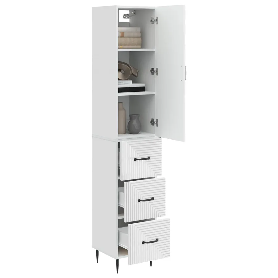 Ensemble de Meubles 2 pcs Blanc brillant 33 x 34,5 x 90 cm - 3