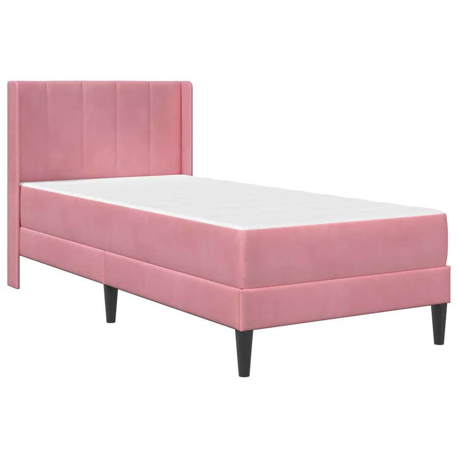 Cadre de lit avec matelas Rose 80 x 200 cm Velours - 3