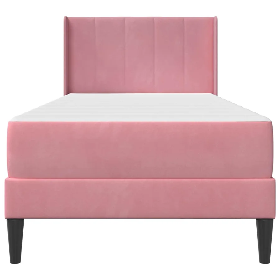 Cadre de lit avec matelas Rose 80 x 200 cm Velours - 6
