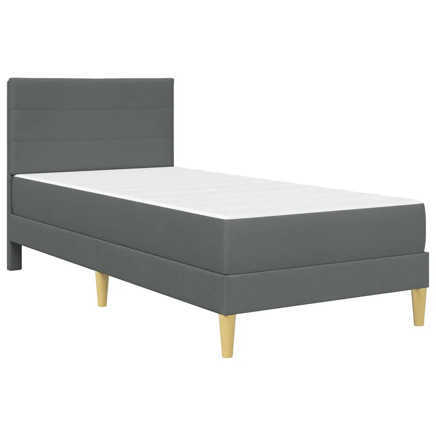 Cadre de lit Gris foncé 90 x 190 cm Polyester - 3