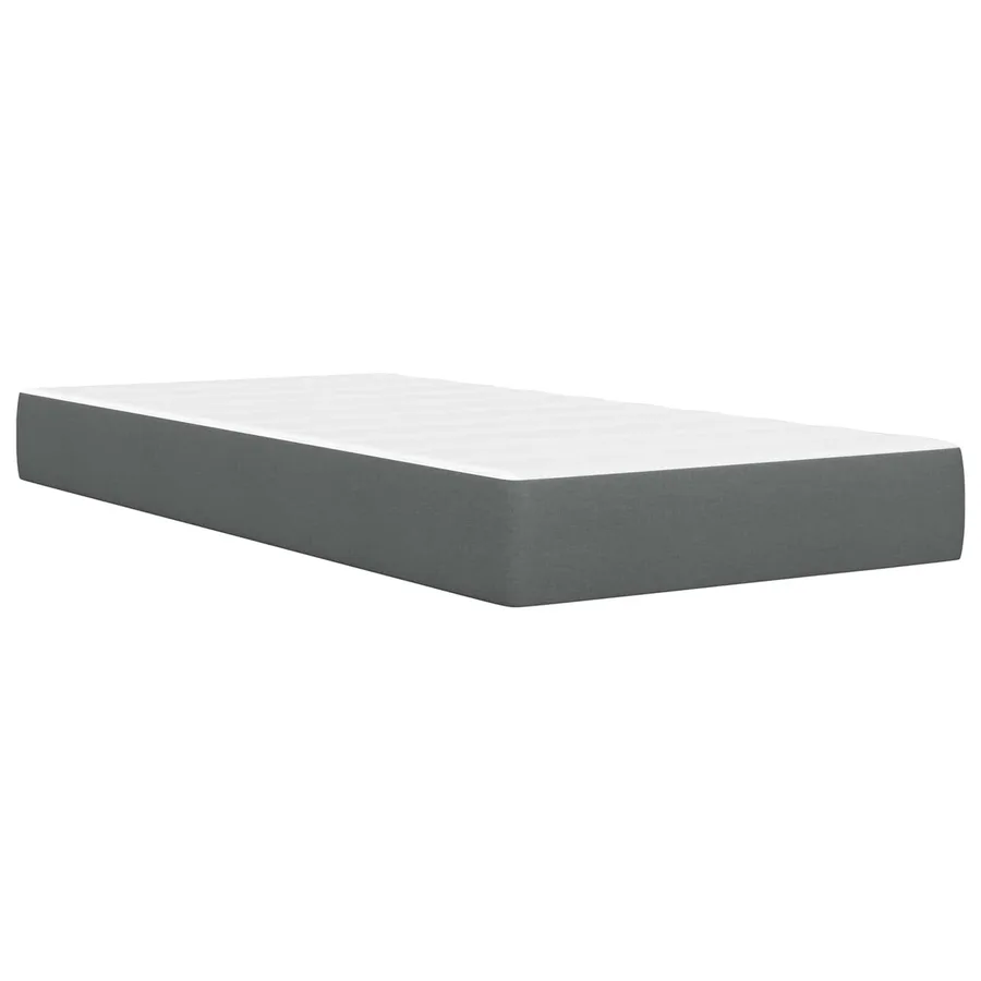Cadre de lit Gris foncé 90 x 190 cm Polyester - 5