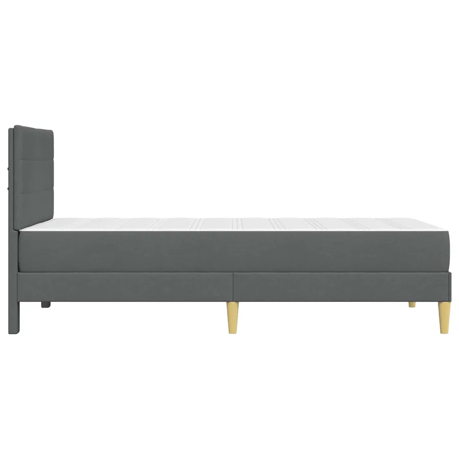 Cadre de lit Gris foncé 90 x 190 cm Polyester - 7