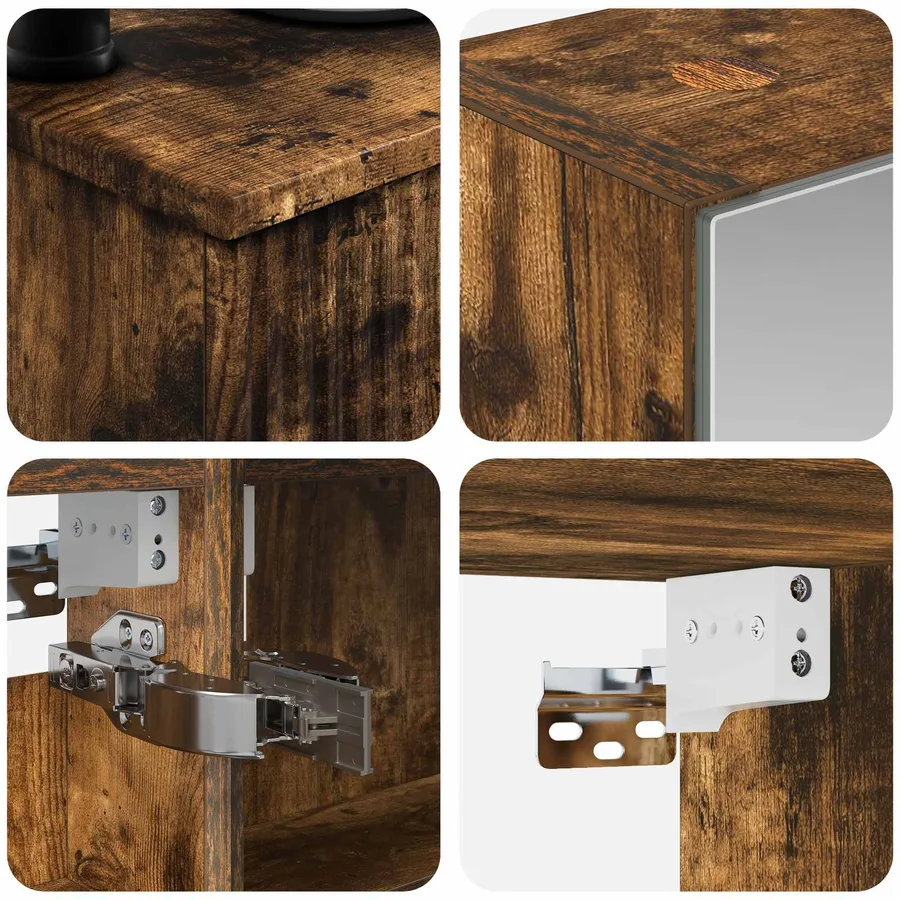 Ensemble de mobilier de salle de bain 6 pcs Chêne fumé - 8