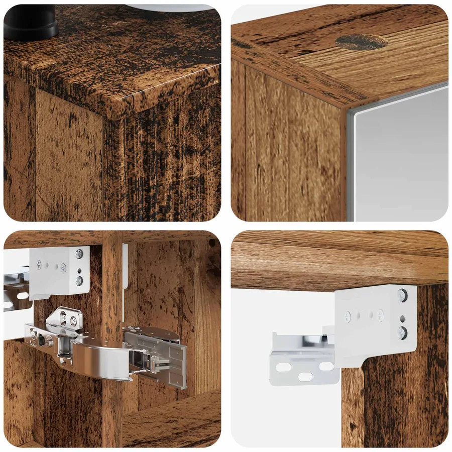Ensemble de mobilier de salle de bain 6 pcs Bois ancien - 10