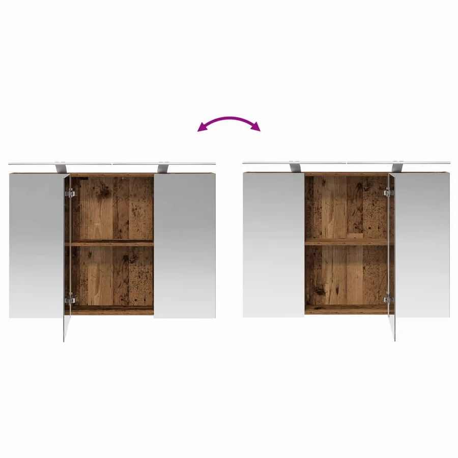 Ensemble de mobilier de salle de bain 6 pcs Bois ancien - 15