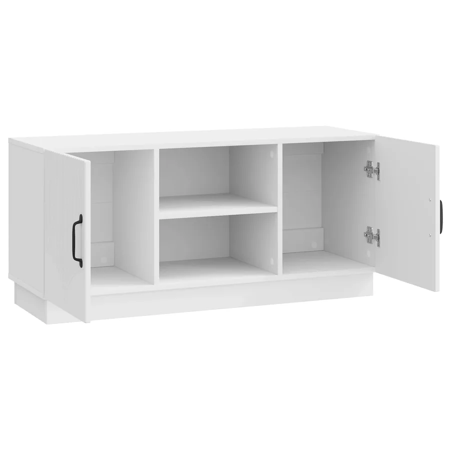 Meuble TV Blanc brillant 102 x 34,5 x 47 cm Bois d'ingénierie - 5