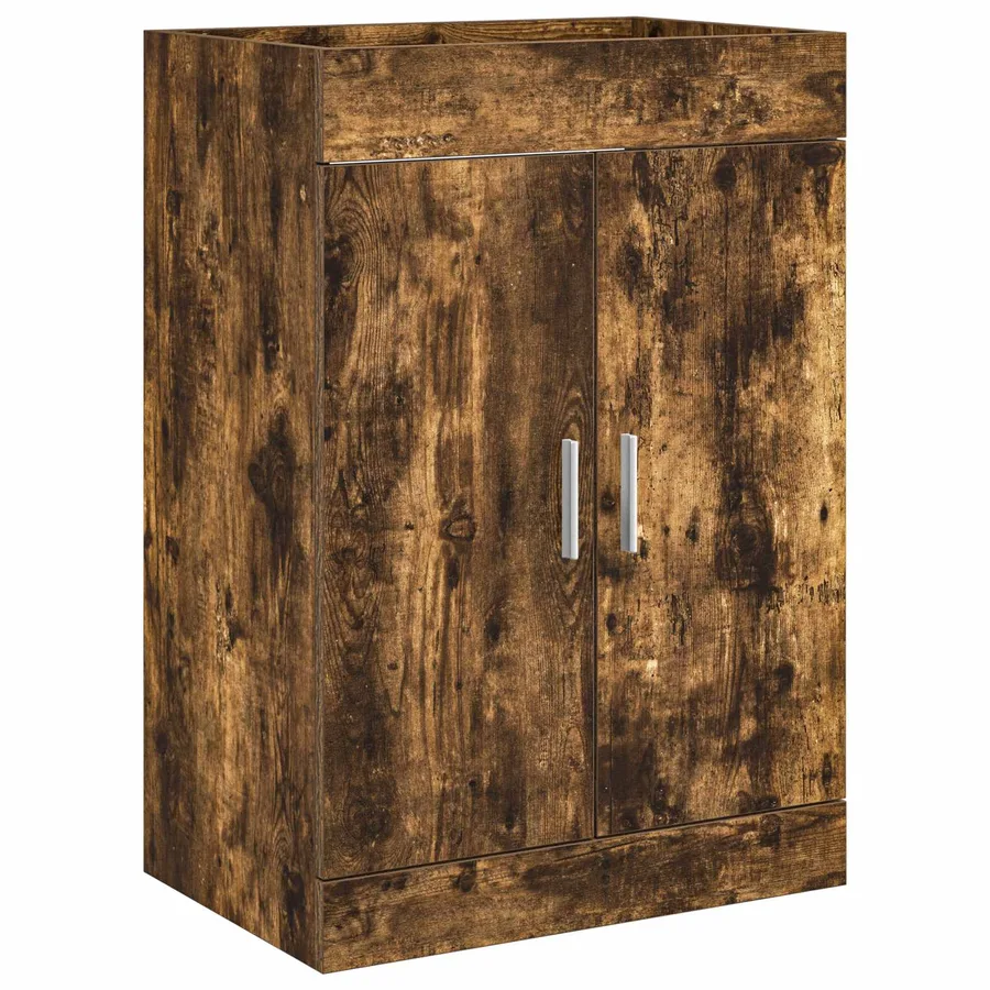 Meuble sous lavabo de salle de bain Chêne fumé - 2