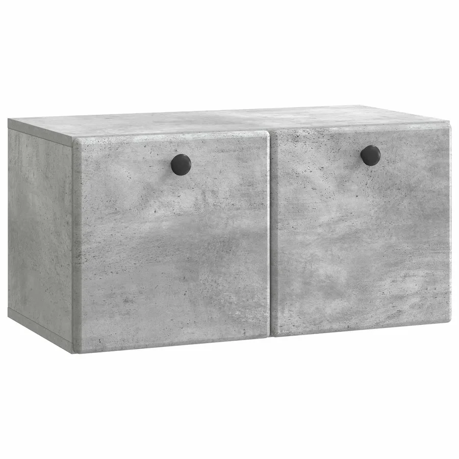 Meuble TV mural 59,5 x 31 x 30 cm Gris béton Bois d'ingénierie - 2