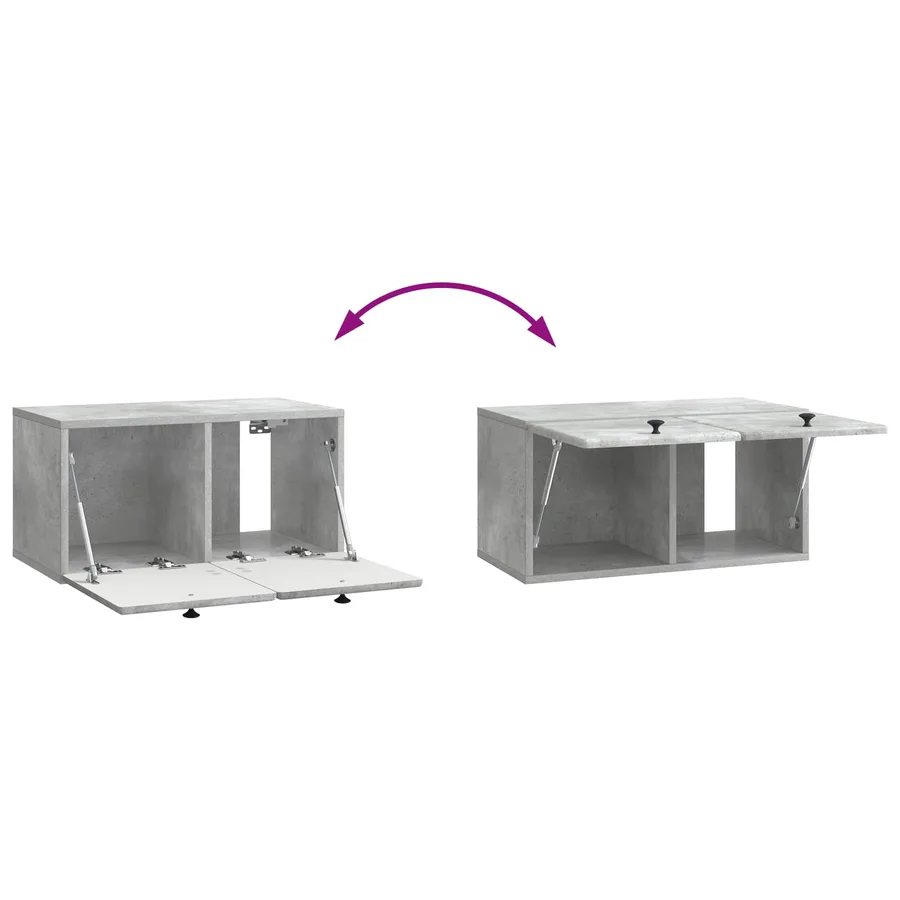 Meuble TV mural 59,5 x 31 x 30 cm Gris béton Bois d'ingénierie - 8