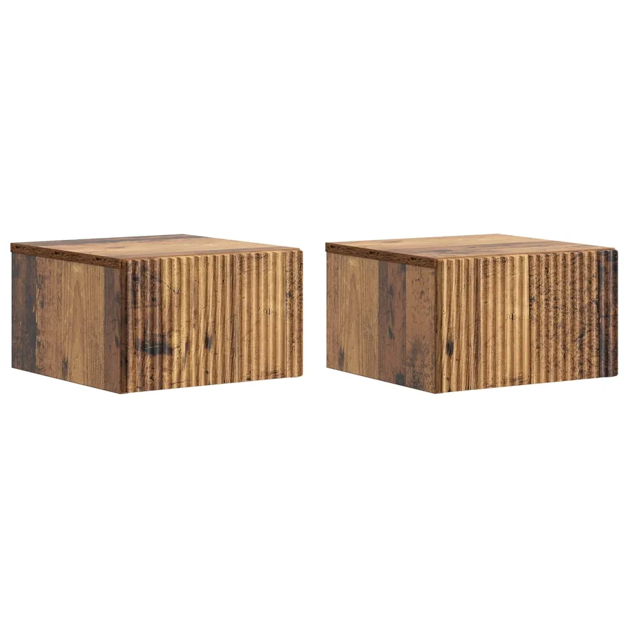 Cabinet de chevet mural 2 pcs Bois ancien 33 x 34,5 x 20 cm - 2