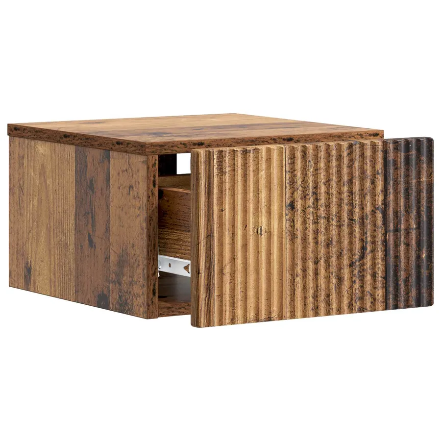 Cabinet de chevet mural 2 pcs Bois ancien 33 x 34,5 x 20 cm - 6