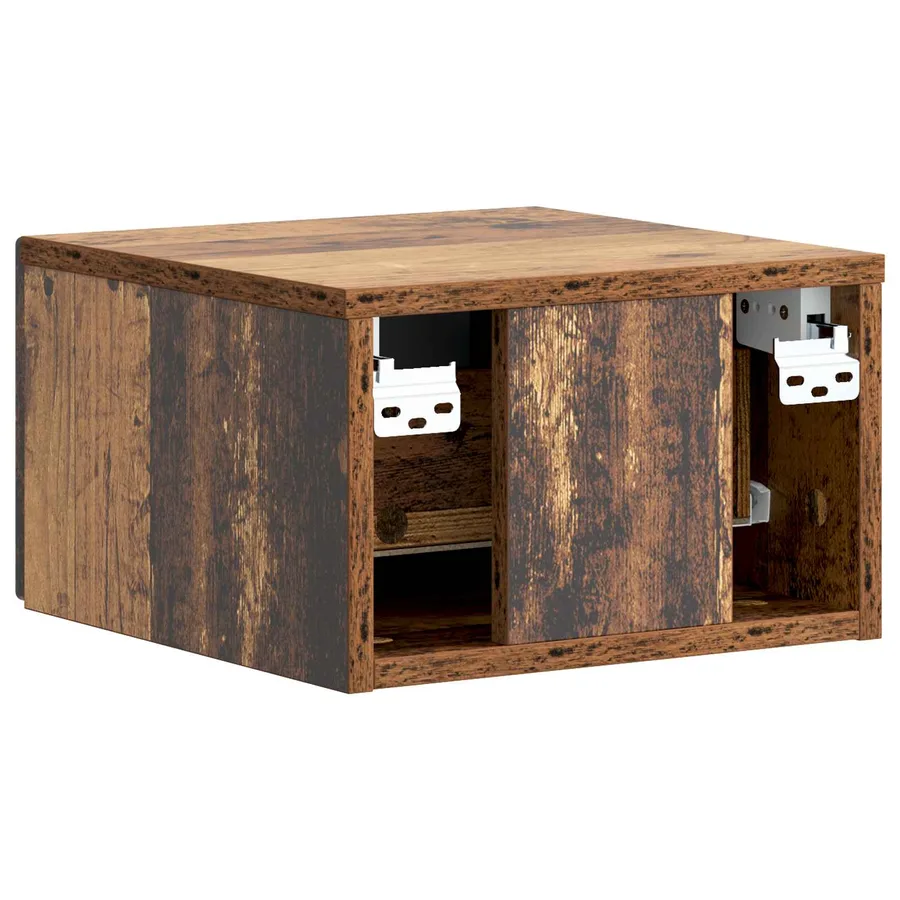 Cabinet de chevet mural 2 pcs Bois ancien 33 x 34,5 x 20 cm - 9
