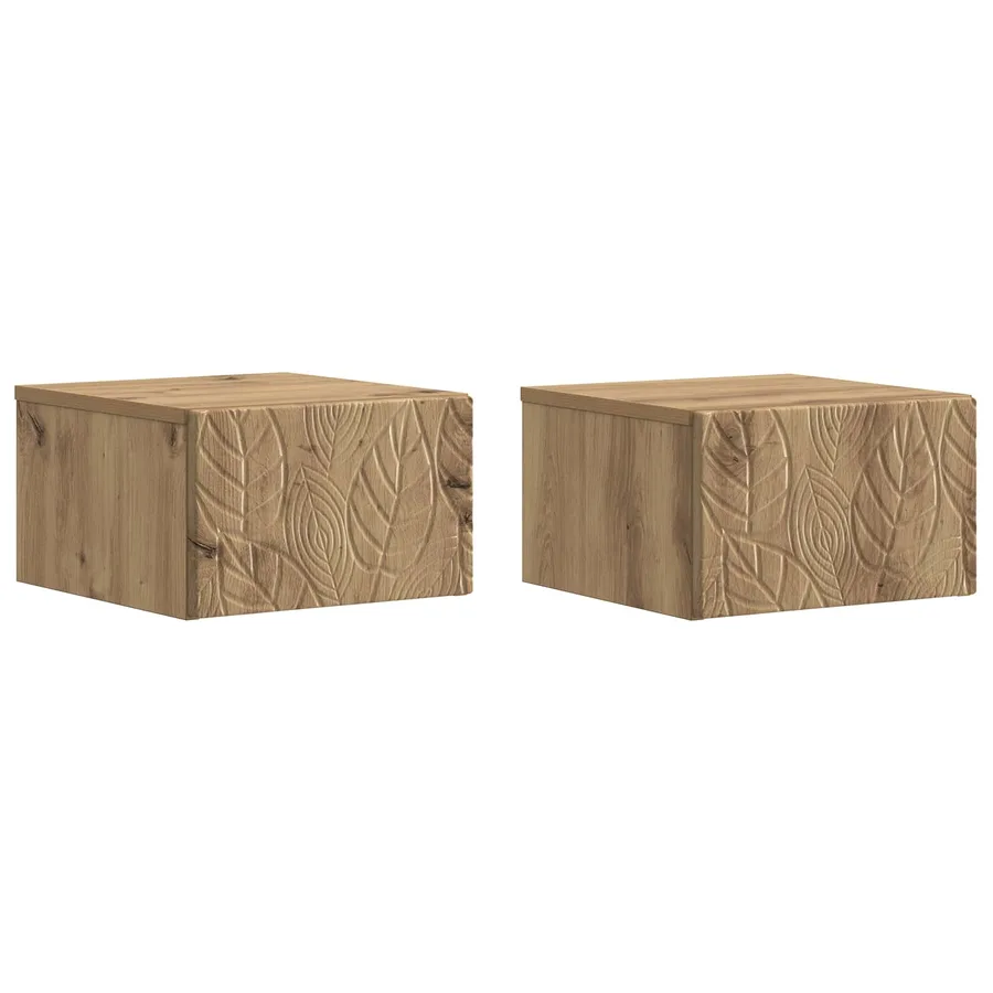 Table d'appoint murale 2 pc Chêne artisanal 34,5 x 33 x 20 cm - 2