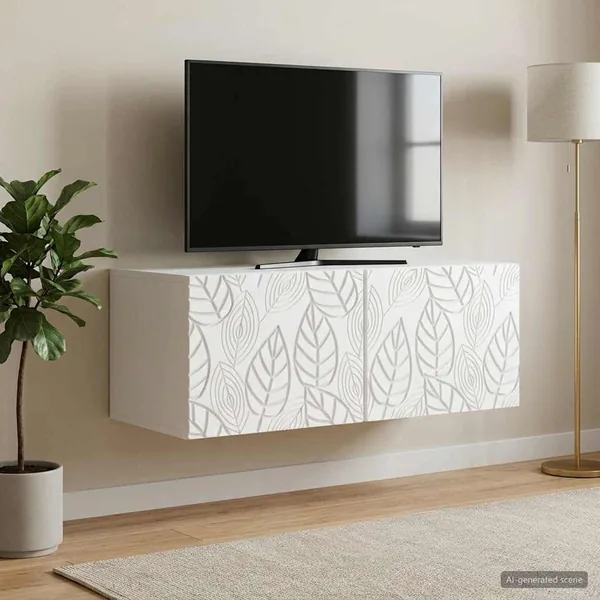 Meuble TV mural 59,5 x 31 cm Blanc Bois d'ingénierie